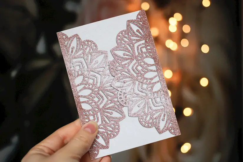 wedding card for paper cutting