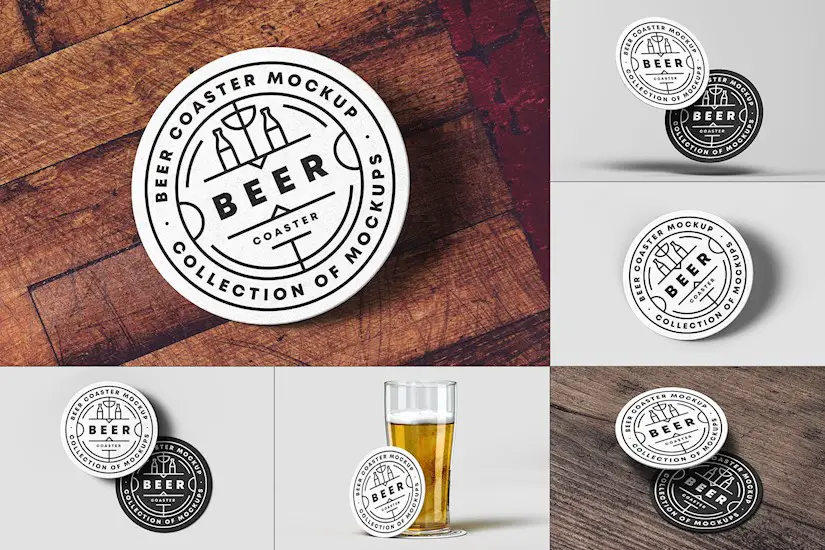 Download 39 Best Coaster Mockups for Coffee and Beer - Onedesblog