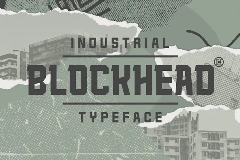 blockhead typefacebold geometric font