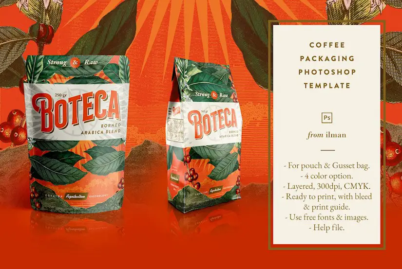 boteca coffee packaging template
