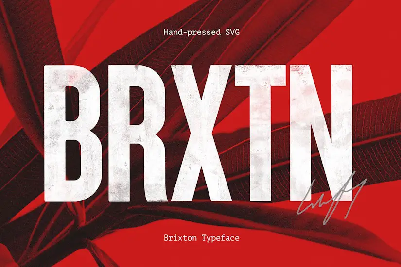 brixton svg handprinted typefamily