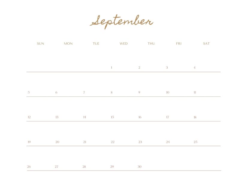 clean beidge september 2021 calendar
