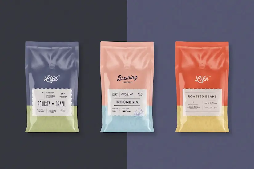 coffee bag mockup set