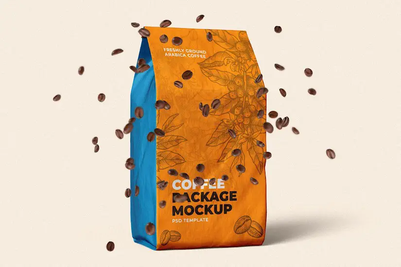 coffee bag packaging mock up template