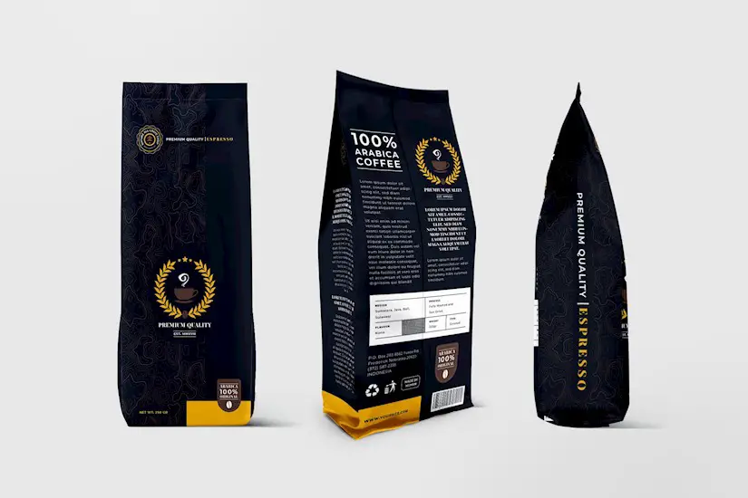 coffee bag packaging template
