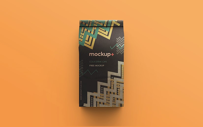 coffee bag top view mockup