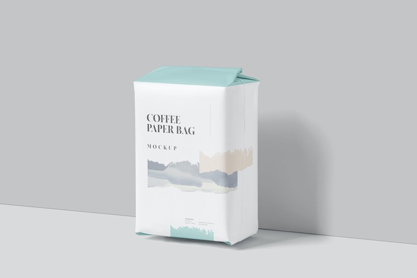 coffee paper bag mockup set medium size