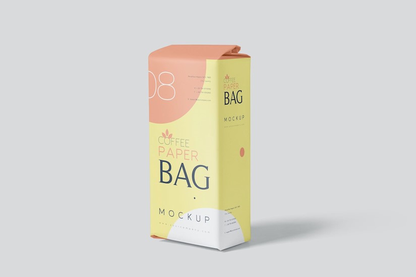 coffee paper bag mockup set