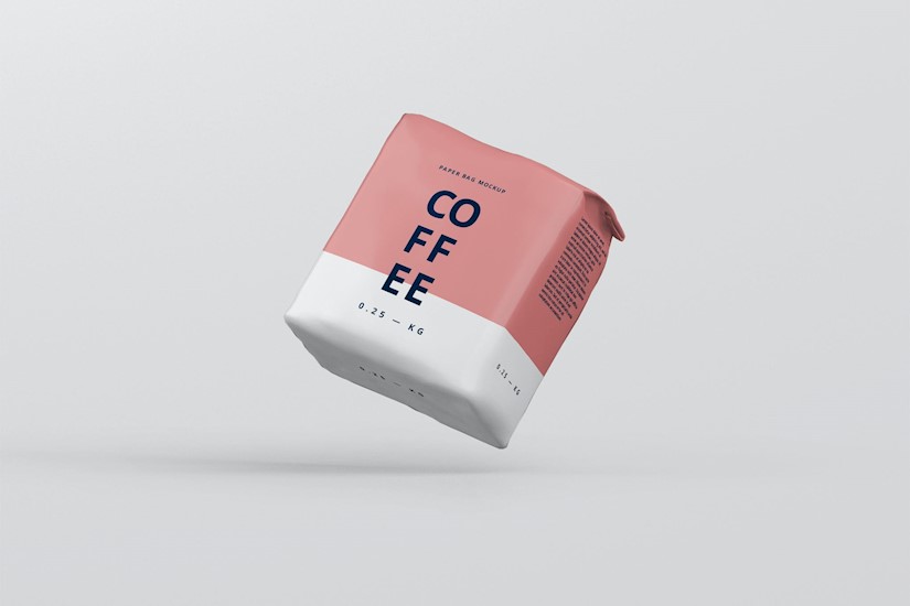 coffee paper bag mockup small size