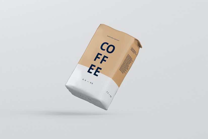 coffee paper bag mockup