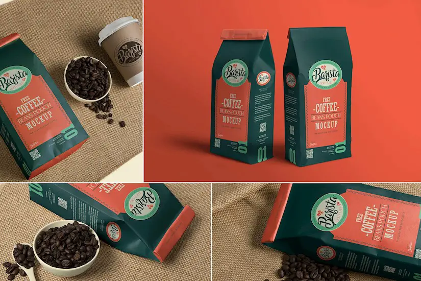 coffee pouch mockups