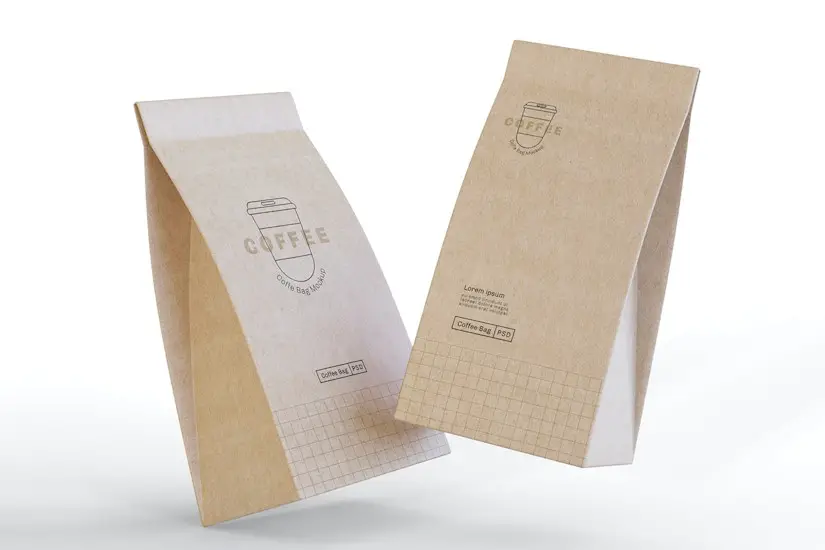 craft coffee bags mockup