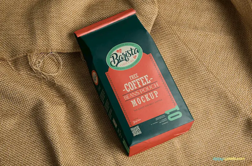 free coffee bag mockup