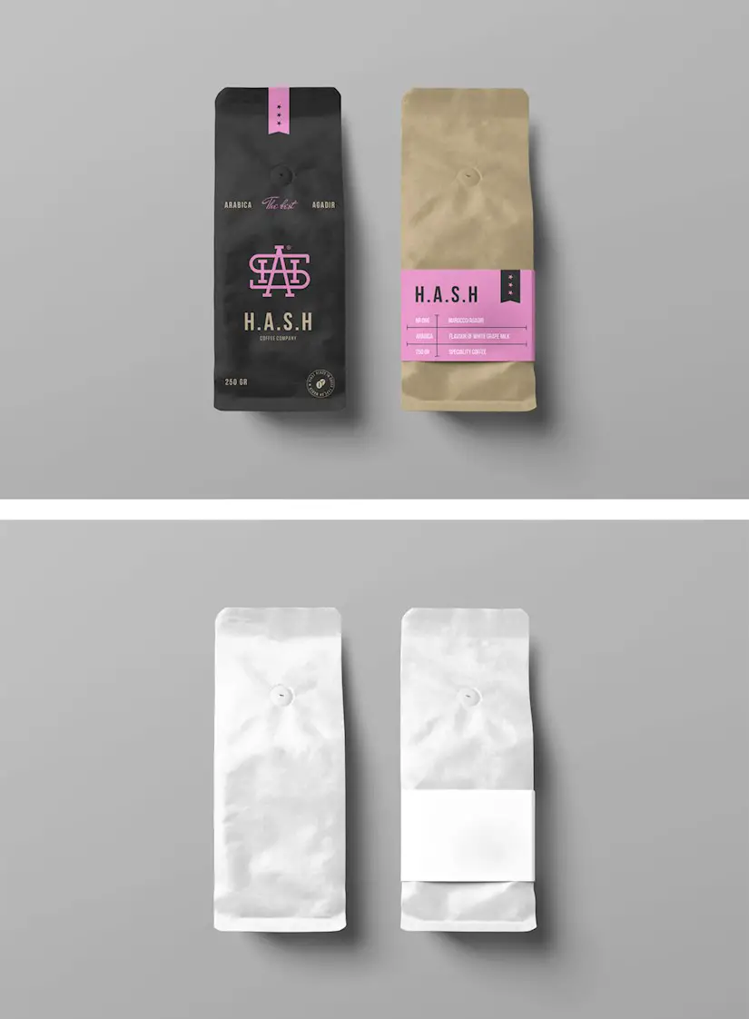 free coffee bags mockups