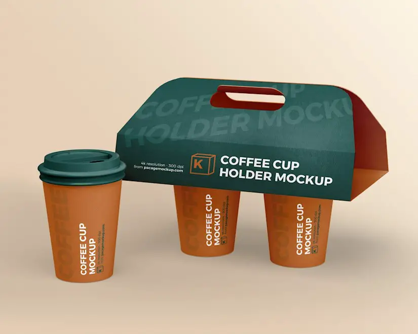 free coffee cup holder mockup