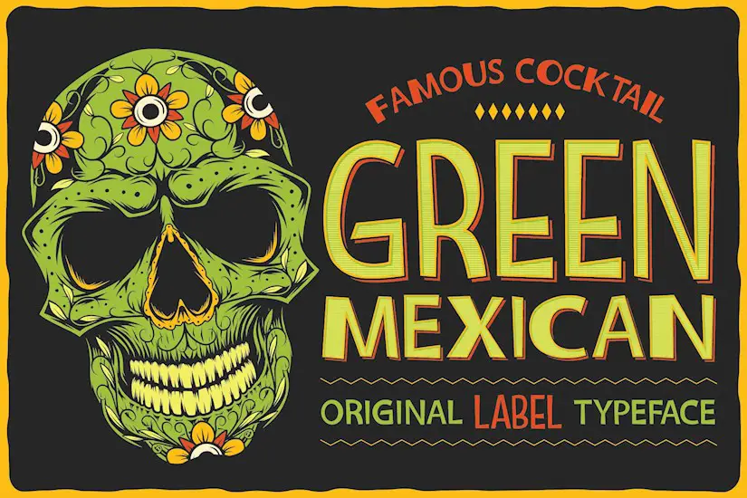 green mexican typeface