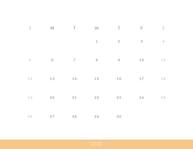 line canva september 2021 calendar