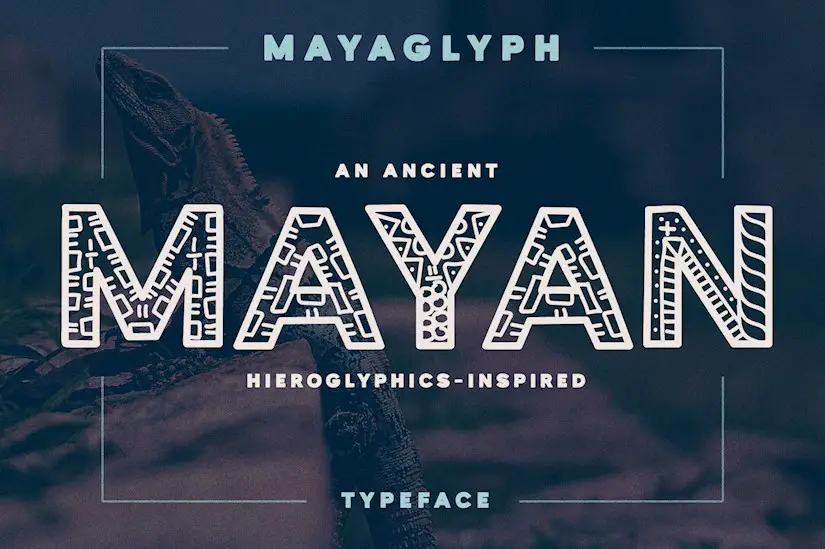 mayaglyph aztec pattern font