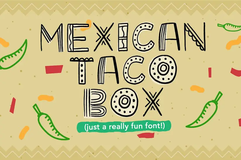 mexican taco box font