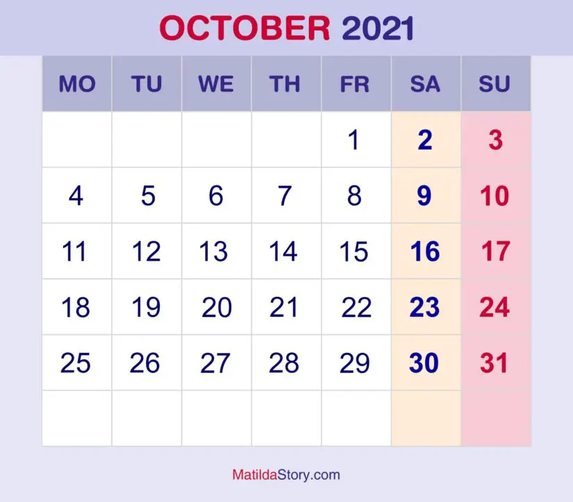 october 2021 calendar usa with holidays monthly templates 2