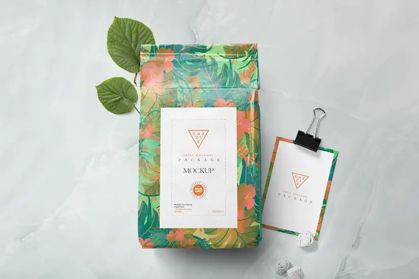 packaging pouch mockup scenes