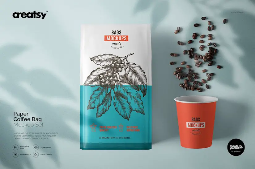 42 Best Coffee Bag Mockups Both Free Premium Onedesblog