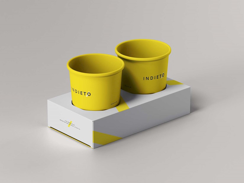 paper cup holder mockup