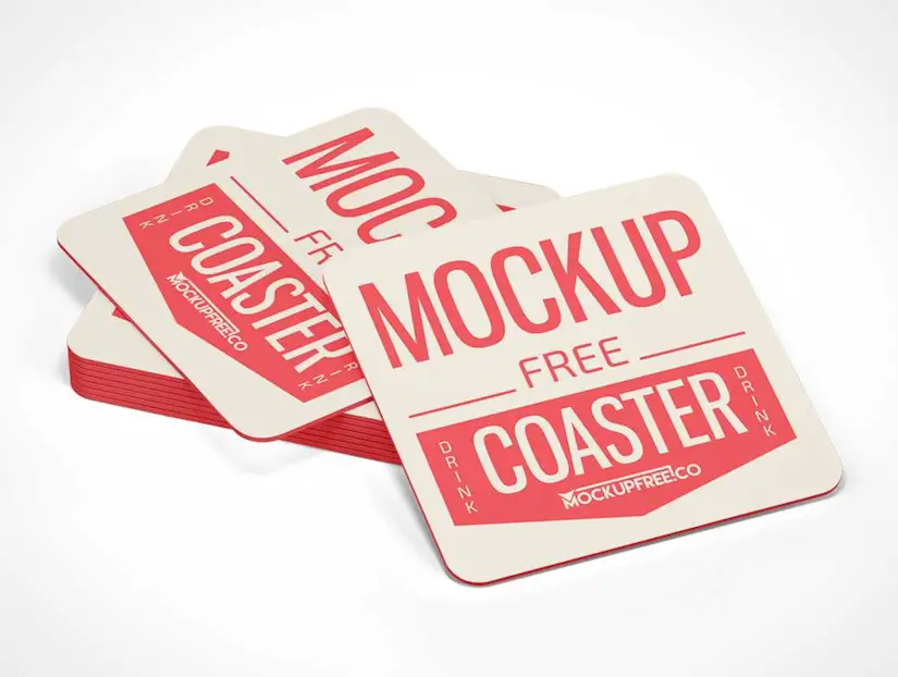 paper drink coaster 2 free psd mockups