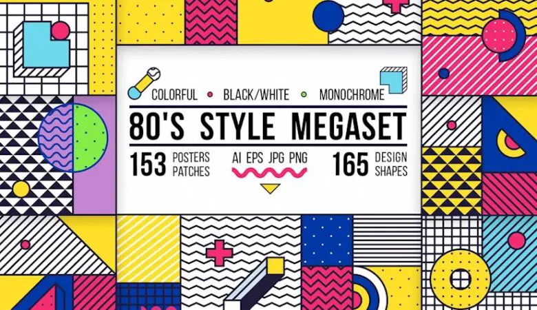 posterselements set. 80s style