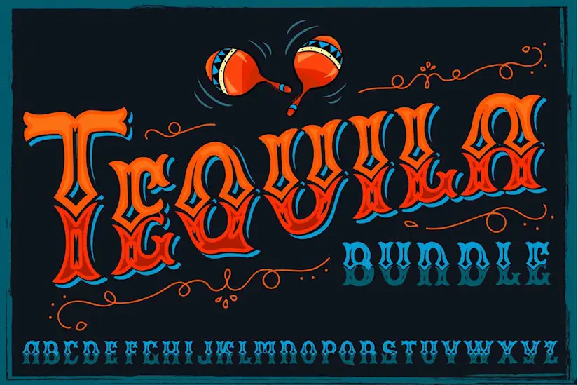 tequila bundle font mascots more