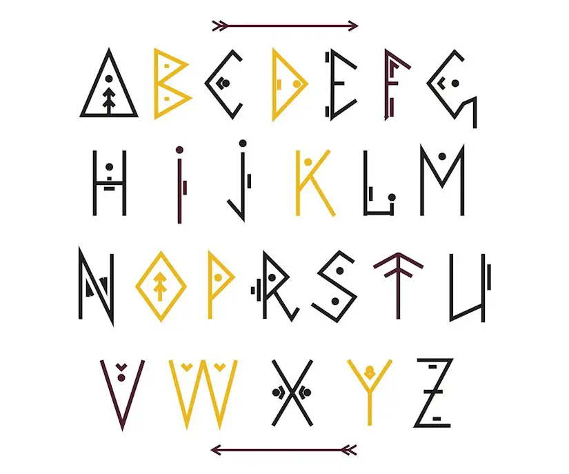 vector ethnic font