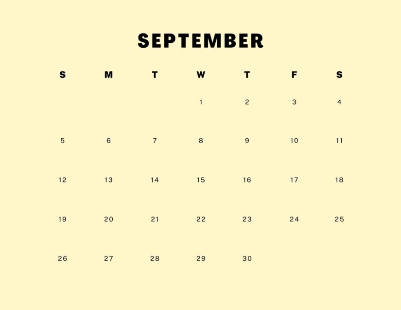 yellow canva september 2021 calendar