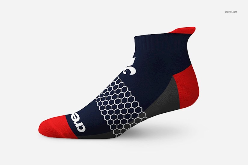 athletic socks 3 types mockup set