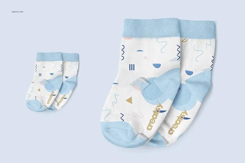 baby socks 2 mockup set