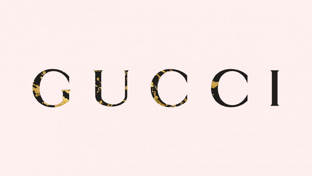 gucci logo in text