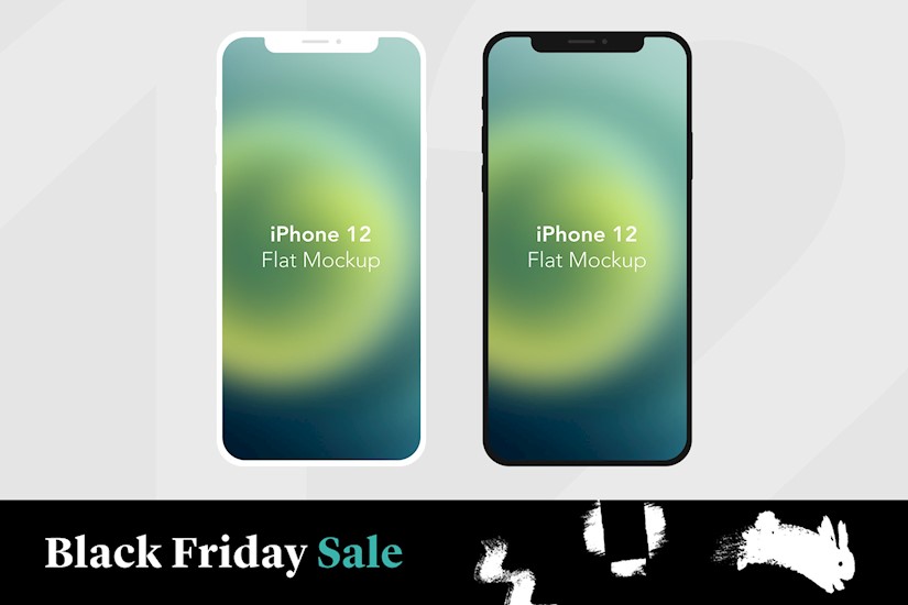 iphone 12 flat mockup two