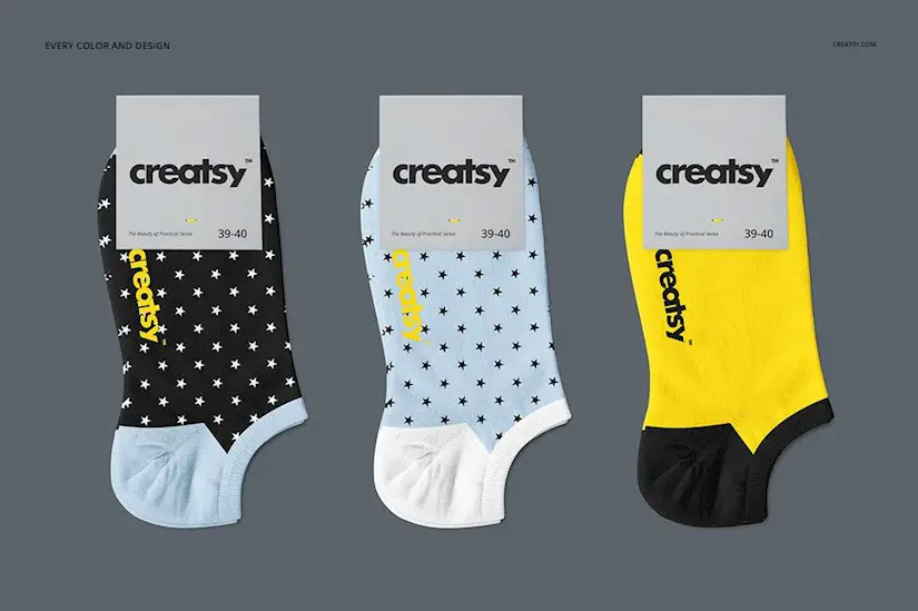 low cut socks mockup set