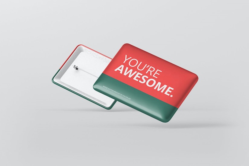 rectangle badge button mockup