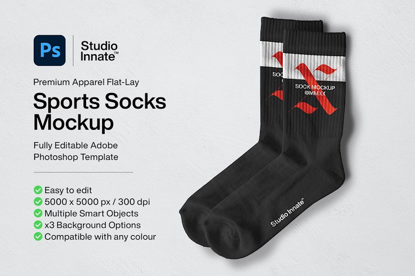 sports socks mockup