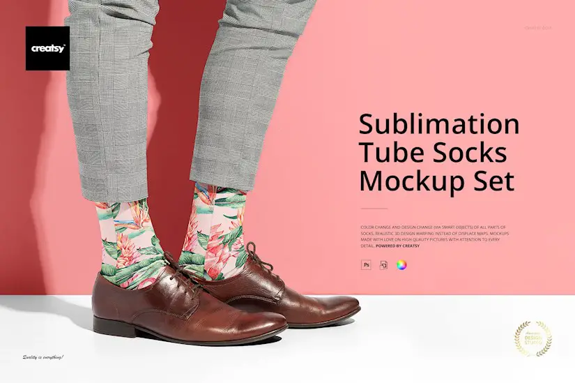 sublimation tube socks mockup set