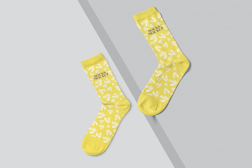 yellow socks mockup