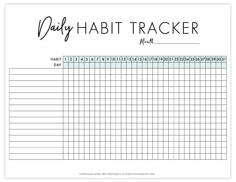 21 Printable Habit Trackers Tips To Change Your Life Onedesblog