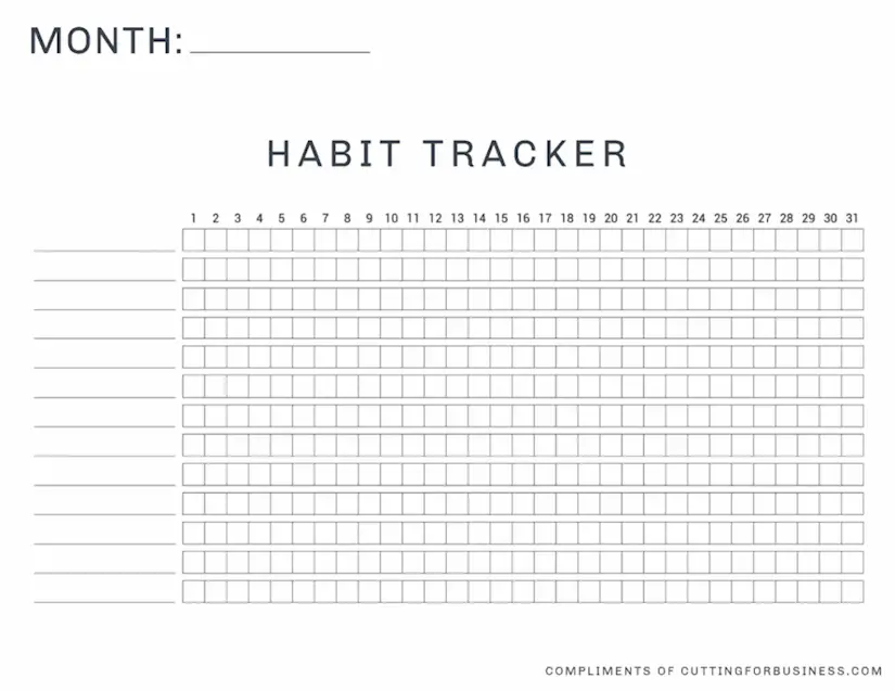 free printable download habit tracker cutting for business