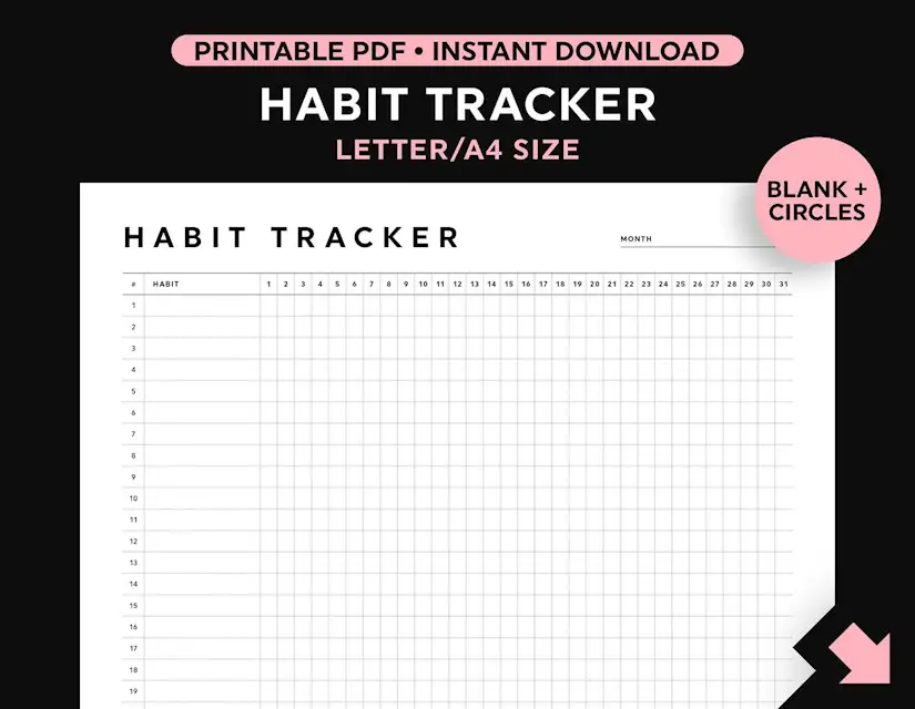 habit tracker template monthly habit