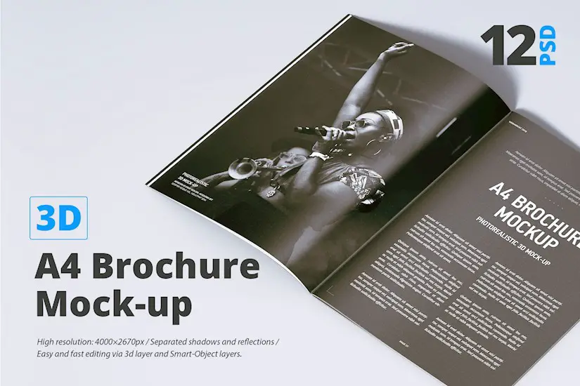 a4 brochure magazine mockup