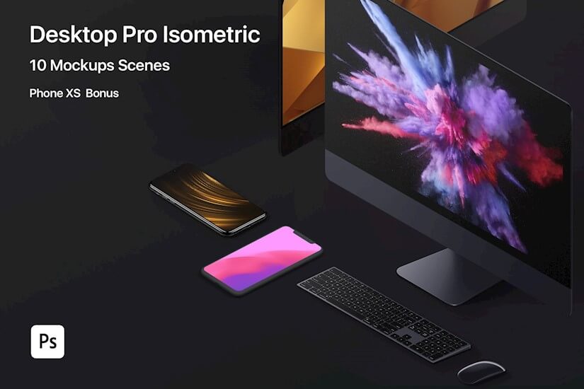 desktop pro 10 isometric mockups