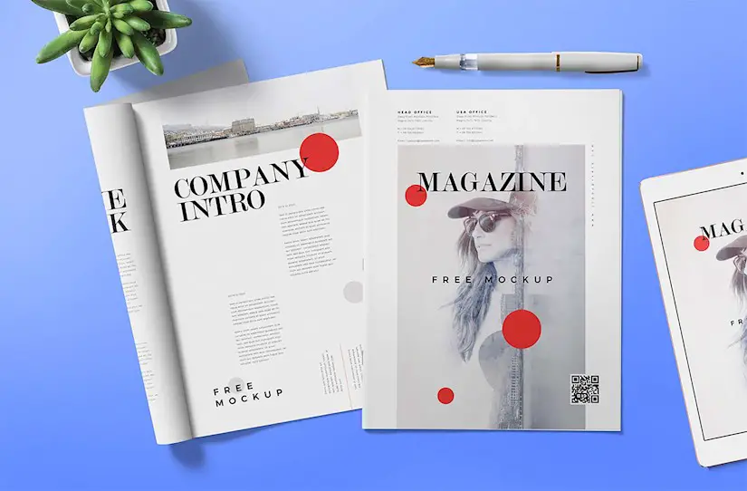 free magazine ad mockup psd