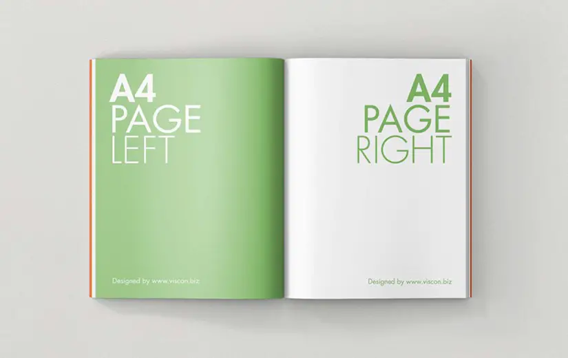 free opened magazine mockup psd