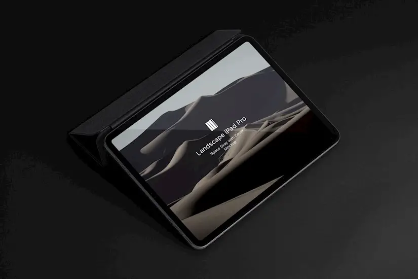 ipad pro space grey cover case landscape scene presentation device app graphic free psd mockup pixeden