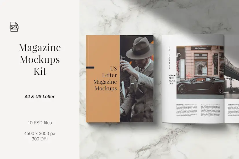 minimalist magazine mockup kit